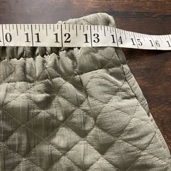 Zara women’s khaki green quilted high rise pull on trouser pants size medium - Picture 13 of 16